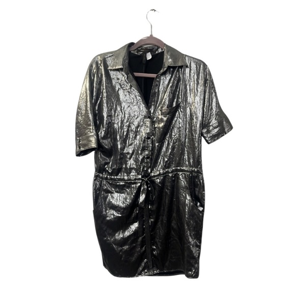 BCBG MAXAZRIA Women's Shinny Gunmetal Gray Dress Size Small - Picture 6 of 7